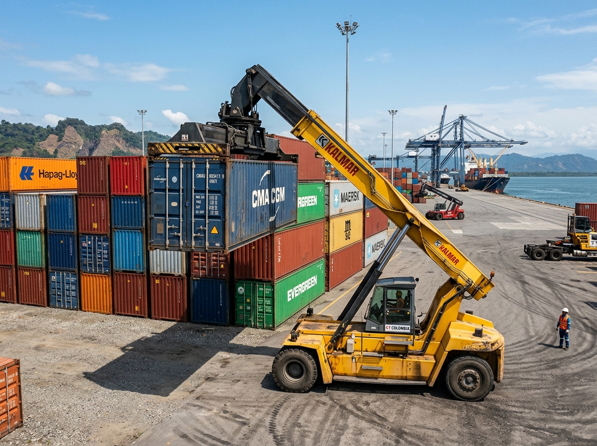 Operación de Reach Stacker Kalmar